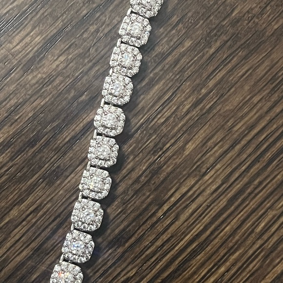 Micro clustered white gold iced out chain. - Picture 2 of 5